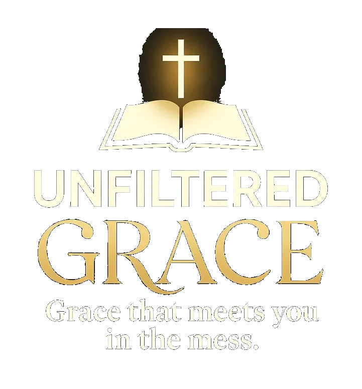 Unfiltered Grace — open book with cross